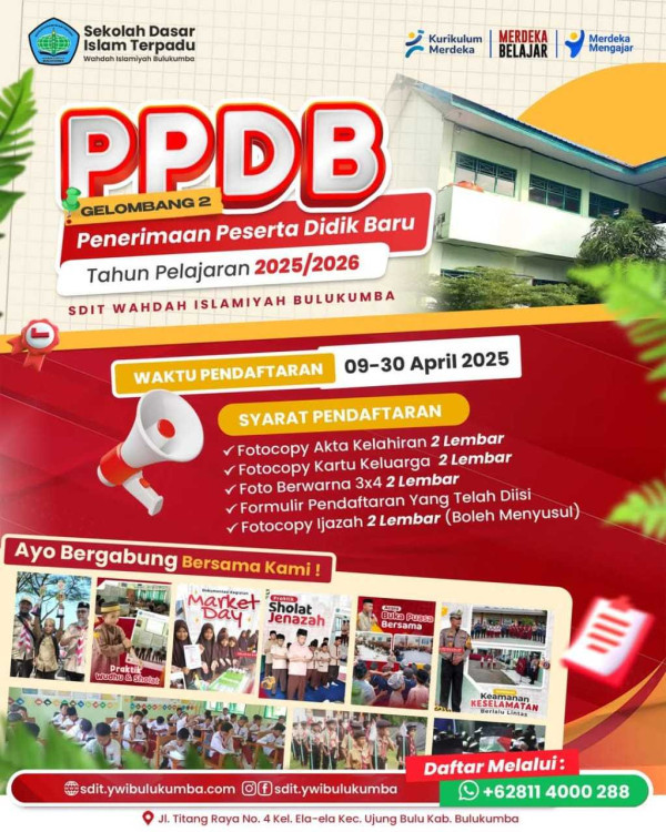 PPDB SDIT Wahdah Islamiyah Bulukumba
